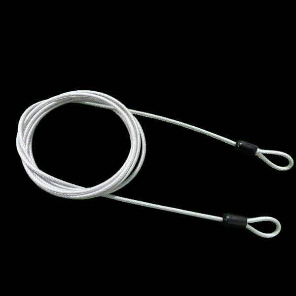 Flettet stålbelagt sikkerhetskabel bagasjelås sikkerhetskabel wire dobbel løkke (2 meter)