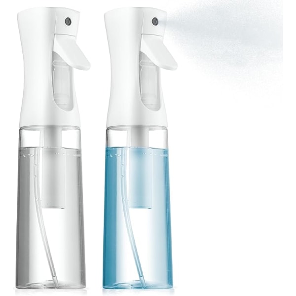 2 Pack Continuous Spray Bottle för hår - 10 Oz Ultra Fine Mist Spraye
