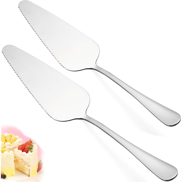 2-pack pizzaskärare/tårtspade i rostfritt stål, för kök, restauranger, bröllop, födelsedagar och fester