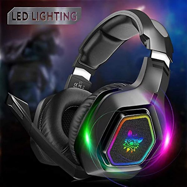Headset Pc Gaming Hodetelefon Med Mikrofon Jack Spliter Stereo Lyd Pust