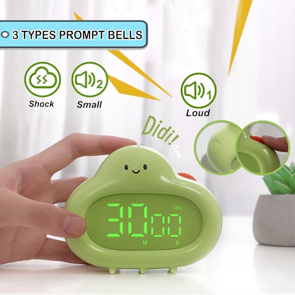 Cartoon LED-timer för barn, digital kökstimer med stor LED-display