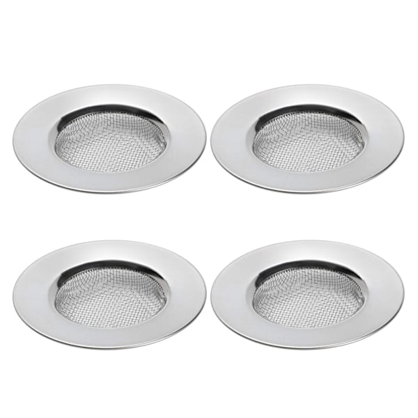 Pakke med vaskesil for dusj, hårfanger for sluk i badekar eller kjøkkenvask, vaskesil i rustfritt stål. Diameter 6,4 cm