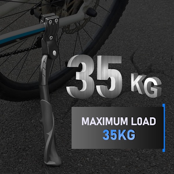 Sykkelstøtte for 24-29 tommers sykler, justerbar høyde, prikkete sklisikre gummiføtter, maks belastning 35 kg, egnet for bysykler og terrengsykler