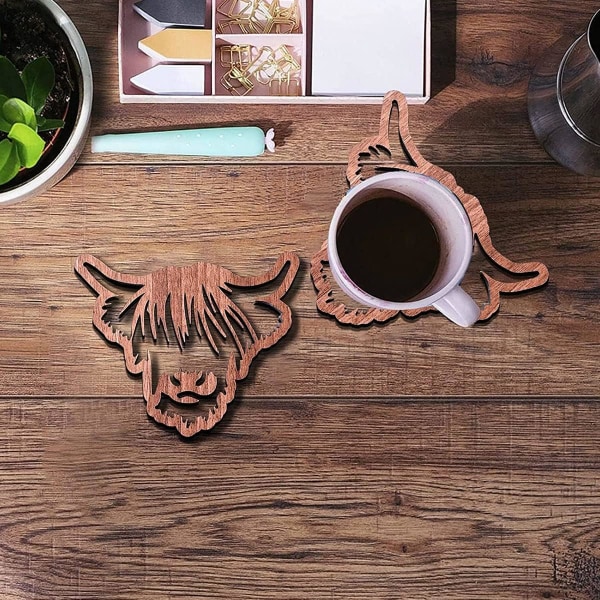 Træ Cow Coasters, Sjov Coasters Coaster Holdere, Træ Mini Pallet Coas