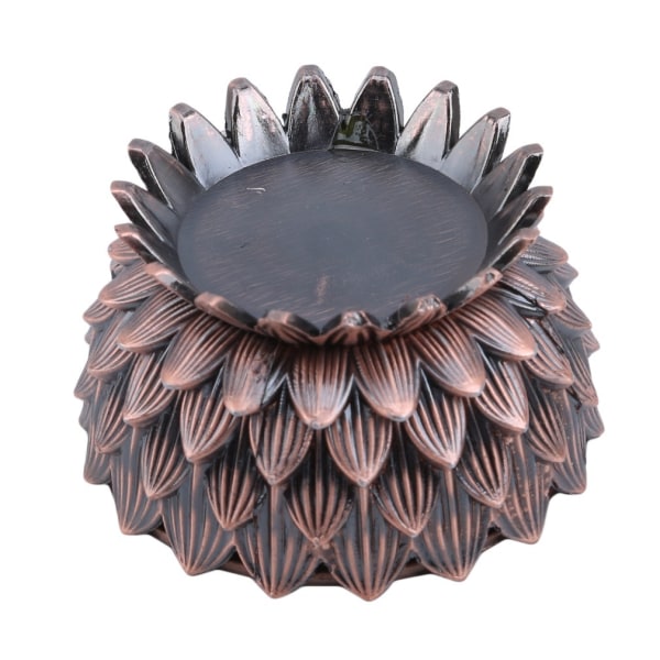 Røgelsebrænder, Vintage Lotus Form Legering Røgelse Kegle Brænder, Tilbageflow