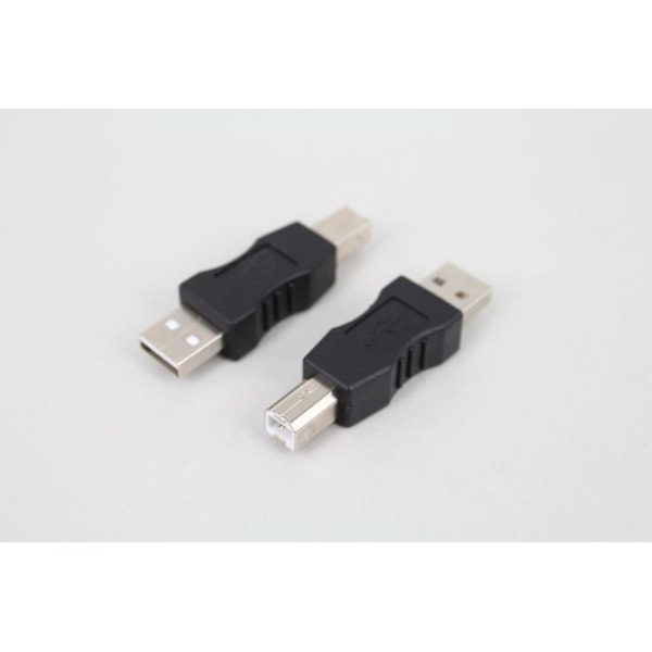 2 stk. Printeradapter USB han til B han USB adapter konverteringsstik A