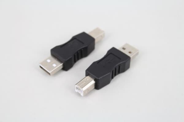 2 stk skriveradapter USB hann til B hann USB adapter konverteringsplugg A