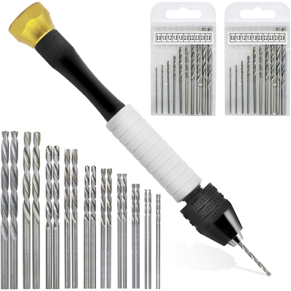 20 stk. Mikro Twist Bor Smykkefremstilling Roterende Verktøy for Tre, Smykker, Plast, Miniatyrer og Andre Miniatyrbor (0,8 mm-3,0 mm)