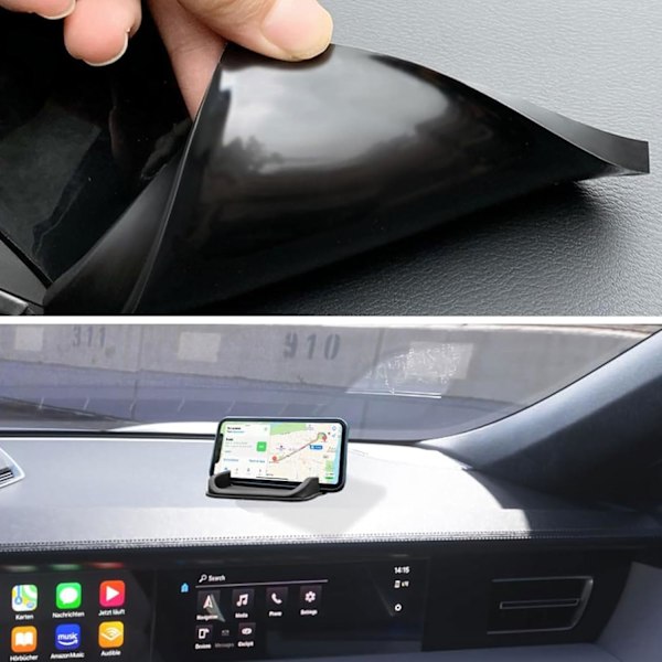3 i 1 Bil Dashbord Anti-Skli Matte Anti-Skli Matte Mobiltelefonholder Klebrige Silikonputer for Bildekorasjon