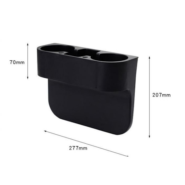 Universal Mugghållare, 27,7 X 20,7 X 10 cm, Dubbel Bilmuggshållare, 3 Fack och 2 Pennfack, Multifunktionell Bilmuggshållare, Svart