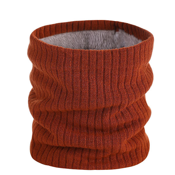 Vinter Stickad Halsvärmare, Herr Dam Halsvärmare Vindtät Skidåkning Ansiktshalsduk för Kallt Väder Utomhussporter Orange Brun 21*25cm