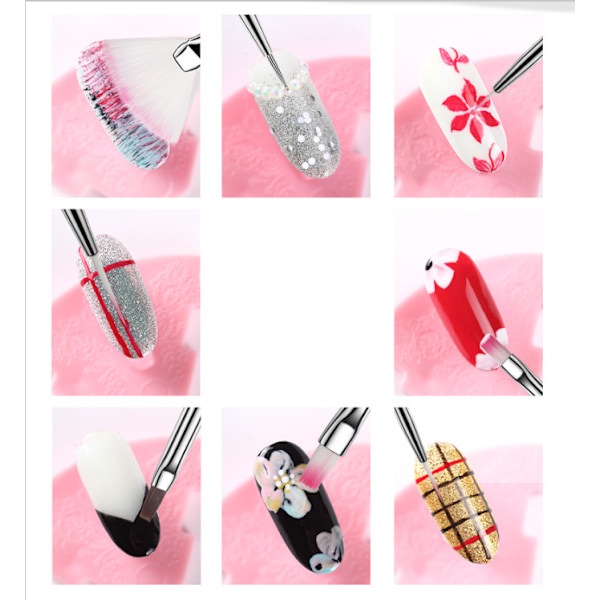 15-delars nagelborstset kompatibelt manikyr, vit