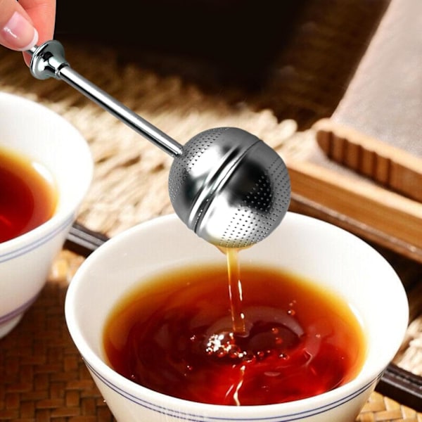 Te-kugle i rustfrit stål, te-si til løs te, finmasket te-infusionskande, sukkerpude, til te, kaffe, krydderier