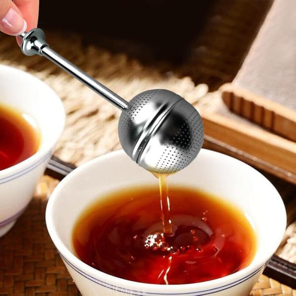 Te-kule i rustfritt stål, tesiler for løs te, finmasket te-infuser, te-diffusorer, sukkerpute, for te, kaffe, krydder