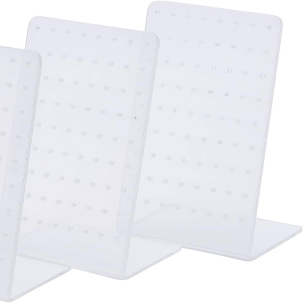 5 stk. 72 hullers akryl øreringeholdere, hvide stolper display stand smykker Sh
