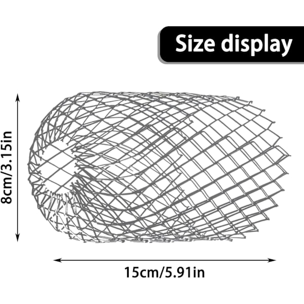 4 joustavaa alumiinista valmistettua rännin suodatinta, halkaisija 8 cm, verkkomalli, estää lehtien pääsyn, lehtien suojus, rännin suojus rännien suojaamiseksi lehtien ja katon putoamiselta