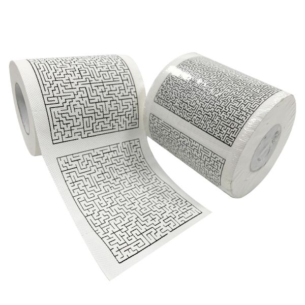 2 rullar toalettpapper, labyrinttyp + Sudoku-typ