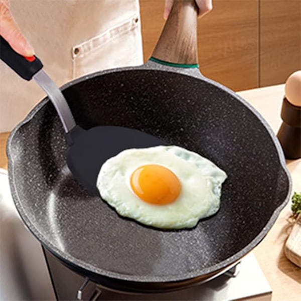 Non-stick Silikonspatel Säker Köksredskap Bred Pannkakspatel för Matlagning och Bakning Värmebeständig Gummi Äggvändare (1 st)