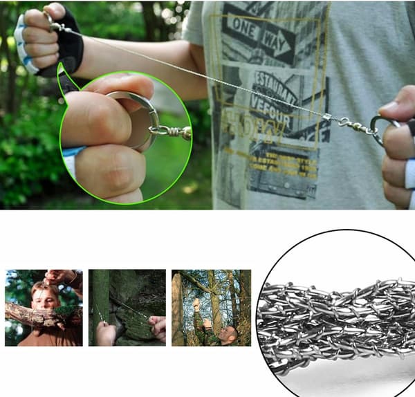 Overlevelses Wire Save Håndlomme Stål Kæde Wire Sav Camping Sav Ideel