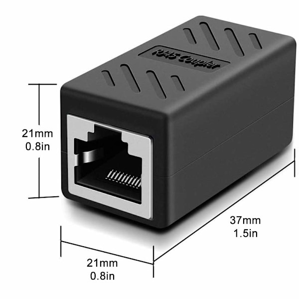 RJ45-kobling, netværkskobling, Ethernet-stik, afskærmet inline-kobling til Cat7/Cat6/Cat5e/Cat5 Ethernet-kabelforlængelsesstik - hun