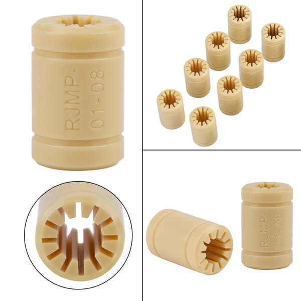 8 stk. 8 mm indre diameter, solid polymer lineær lagersett LM8UU for 3D-printer