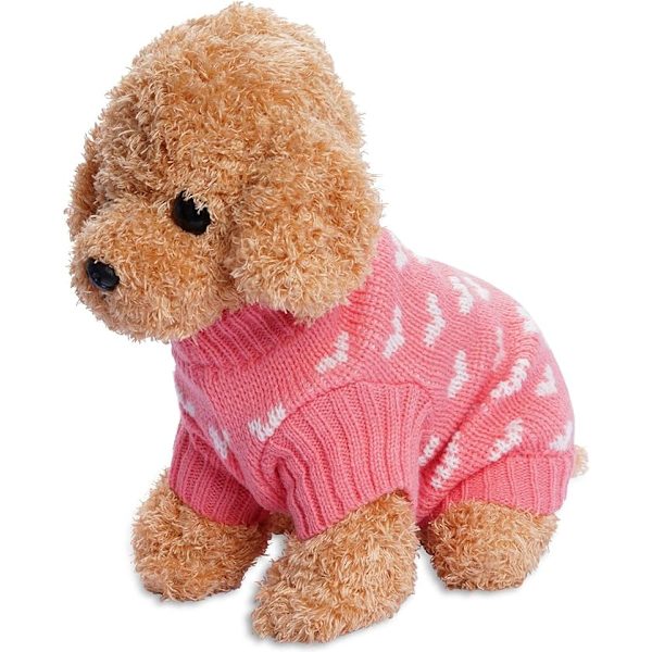 Hundestrikket sweater hjerte hvalpesweater varm blød kæledyr ferie tøj