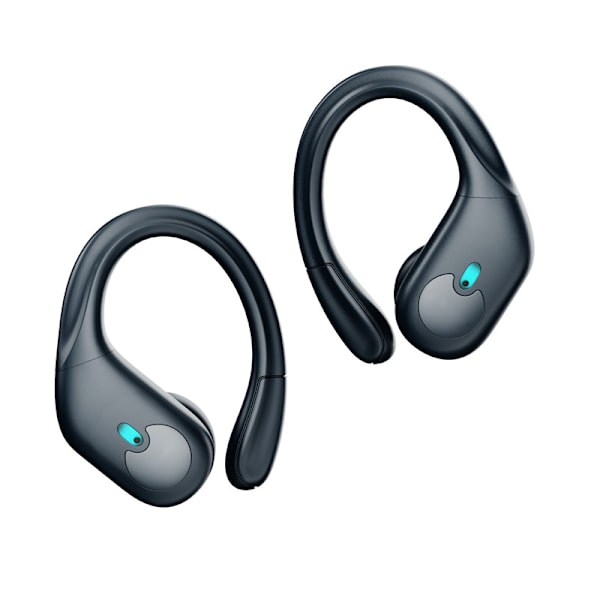 Brusreducerande öronproppar med öronkrokar, sport Bluetooth-hörlurar, IPX5 vattentät med LED-display, svart