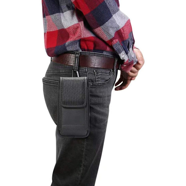 Liten Mobiltelefon Bältesklämma Fodral, Utomhus Läder Vertikal Midjeväska, 6.5\" kompatibel Män, Resor, Sport, Mobiltelefon, Plånboksficka, Bältesögla