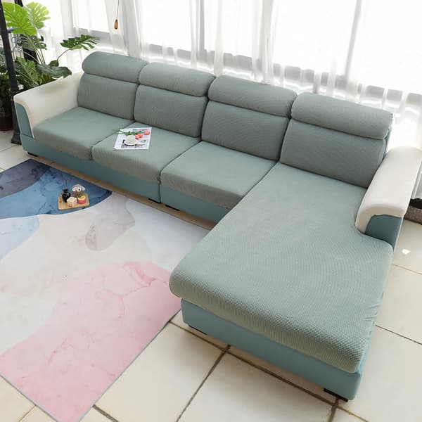 Soffdynöverdrag - Elastiskt sittdynöverdrag - Halkfritt rutigt tyg elastiskt sofföverdrag