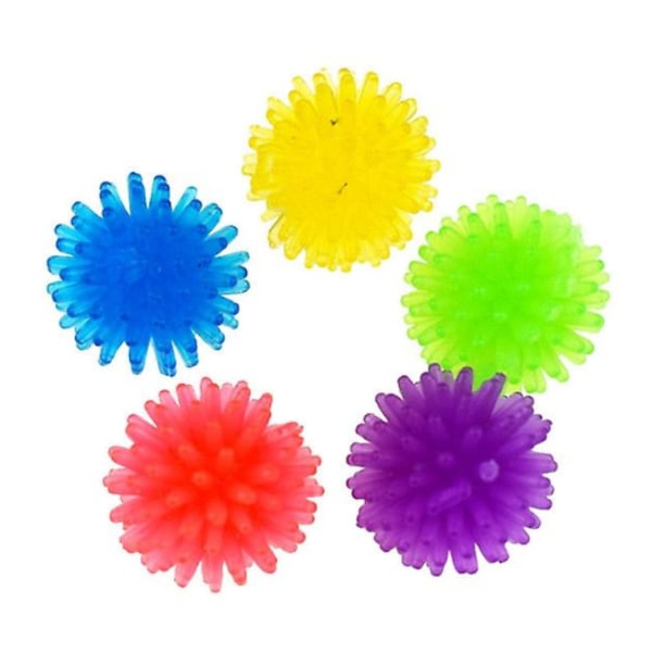 5 stk, Katteleke stretch plysj ball leke ball fargerik interaktiv gul