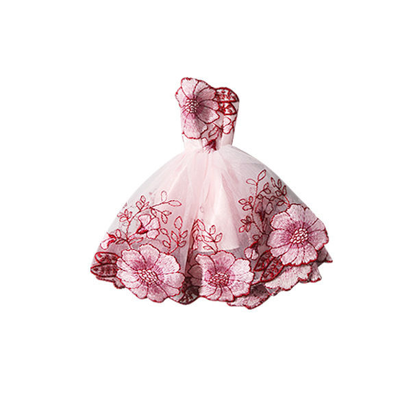 5 stk 30CM Barbie dukke brodert prinsessekjole