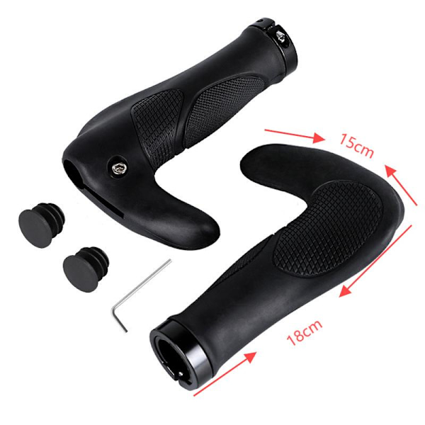 Ergonomiske Sykkelstyre Håndtak Terrengsykkel Sykling Låsbar Grips Anti-skli Ram Horn Bar End Styre - Ett Par