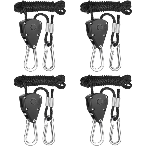 4 Pieces Rope Ratchet with Hooks Adjustable Ratchet Strap Heavy Duty Rope R