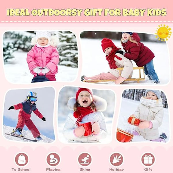 3 Par Vintervantar Handskar Mössa Set Kompatibla Barn Baby Småbarn Chil