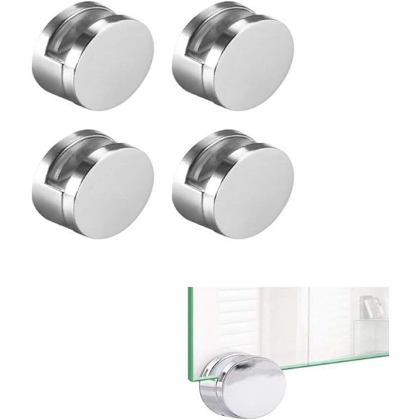 Speilklemmer 3-5mm Rammeløs Speilmonteringsmaskinvare 4-pakning Festesett for speilmontering med kraftige lange skruer og plugger