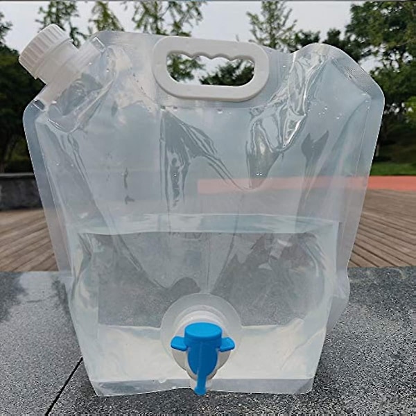5L Vattenbehållare Vikbar Dricksvattenbehållare Utomhus Hopfällbar Vattenpåse kompatibel Sport Camping Vandring Picknick Grill
