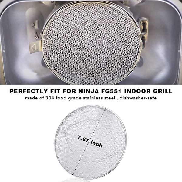 2 stänkskydd för Ninja Foodi, tillbehör till Ninja Foodi inomhusgrill, stänkskydd i rostfritt stål, diskmaskinssäker