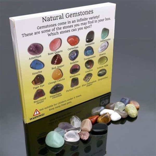 20 naturliga kraftstenar Chakra Healing Crystals Röd