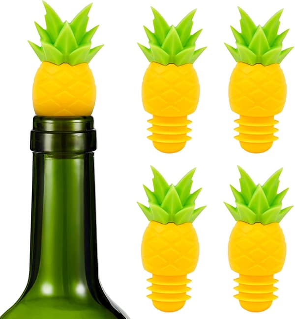 4 st Vinproppar för Vinflaskor - Ananas Vinpropp Vinflaskkorkar Återanvändbar Vinflaskpropp