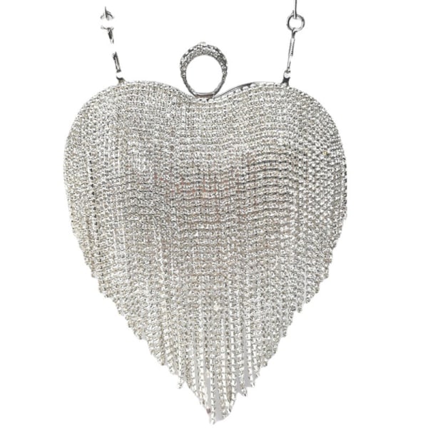 Womens Rhinestone Heart Purse,Sparkly Evening Clutch Bag for Formal/We