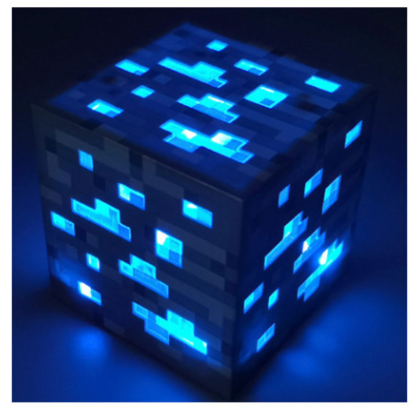 Minecraft lys, genopladelig, dekorativt natlys