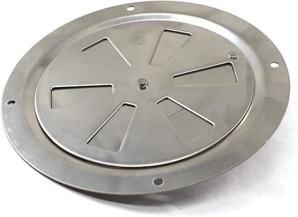 Sett med 2 runde ventilasjonsgitter, 316 rustfritt stål, diameter 12,4 cm