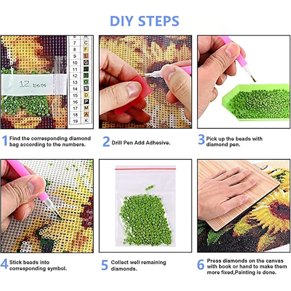 5D Blomster Diamantkonst Kit för Vuxna Nybörjare Ädelstenskonst Full Borr Diamantprickar Tulpan Konst för Vuxna Hem Väggdekor Gåvor 30x40cm