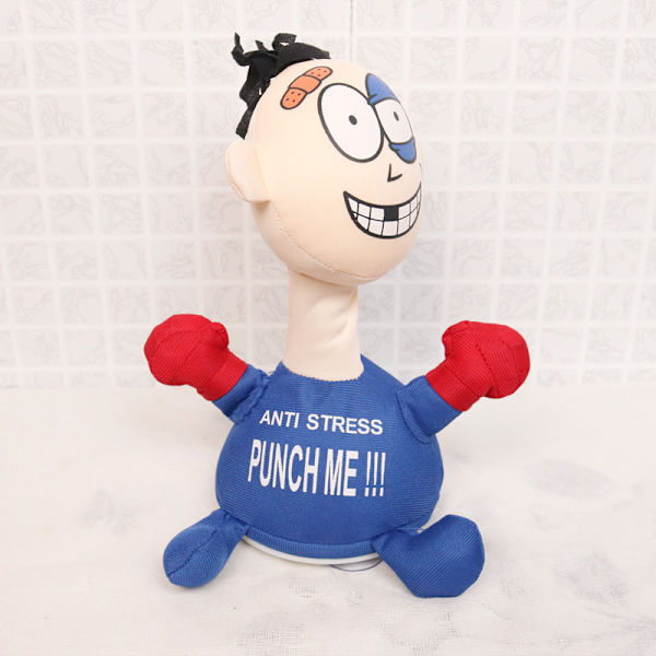 Sjov Punch Me Scream Doll, Interaktivt Legetøj Blå 25CM