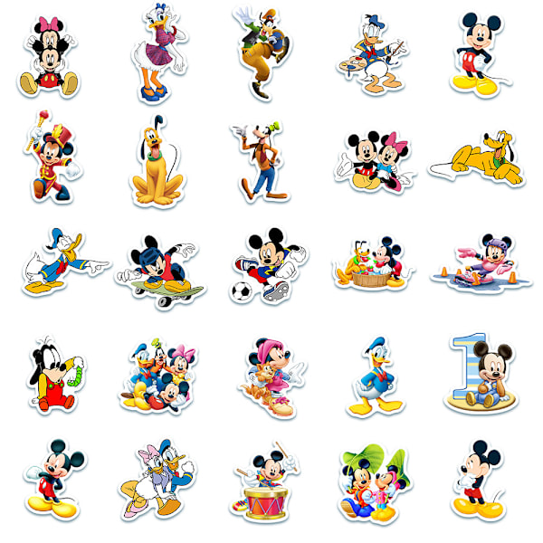 50 tarraa - Mikki Hiiri - Disney - Piirretty monivärinen