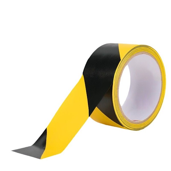Farevarslingstape 60mm x 33m Gul/Svart Selvklebende
