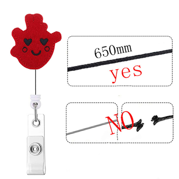 5 stk. Tilbagekaldelige Clip Badge Holders til frivillige sygeplejersker studerende