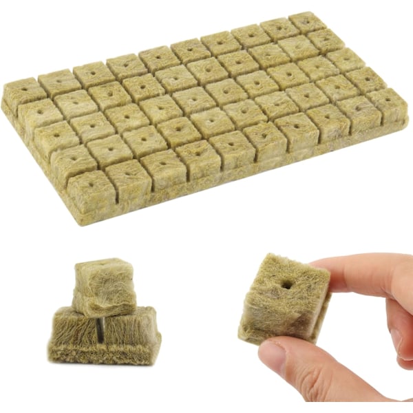 100 Stycken Rockwool, Hydroponiska Rockwool Kuber 2.5 X 2.5 X 2.5 cm, Hydroponisk Rockwool Trädgård, Hydroponiska Rockwool Pluggar, Rockwool Kuber, för Förökning