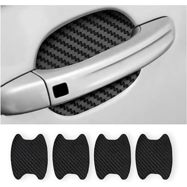 4PCS Exterior Car Stickers, Universal Anti-Scratch Carbon Fiber Protective