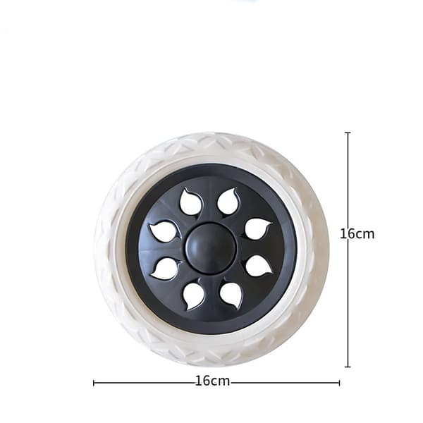 Sæt med 2 udskiftningshjul til indkøbsvogn 16 cm diameter Sort skumgummi